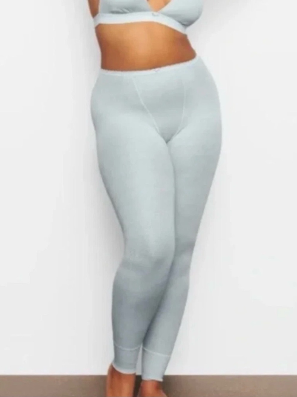 SKIMS Light Blue Ribbed Leggings
